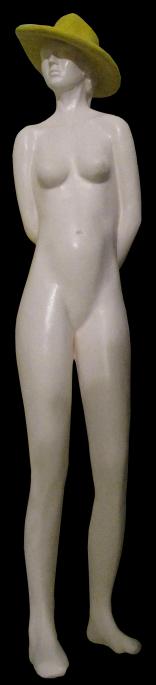 Der gelbe Hut, Skulptur von Annemarie Waibel,76cm