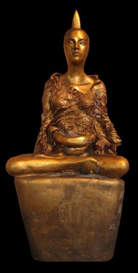 Die Buddha. Skulptur von Annemarie Waibel. 26cm