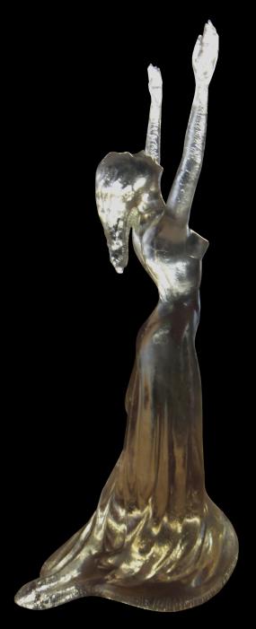 Wasserfrau. Opalguss. Skulptur von Annemarie Waibel. 90cm