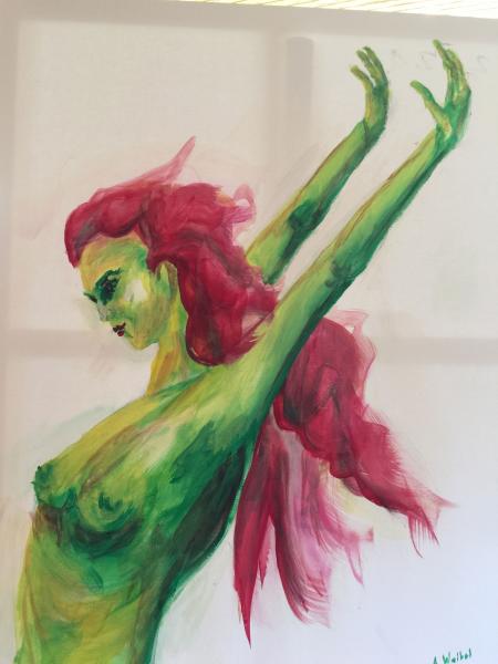 Grüner Tanz. Acrylbild von Annemarie Waibel