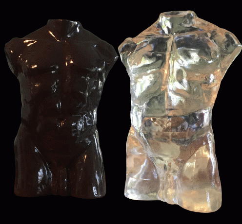 "Der Mann". Skulptur von Annemarie Waibel. Opalguss. 40cm